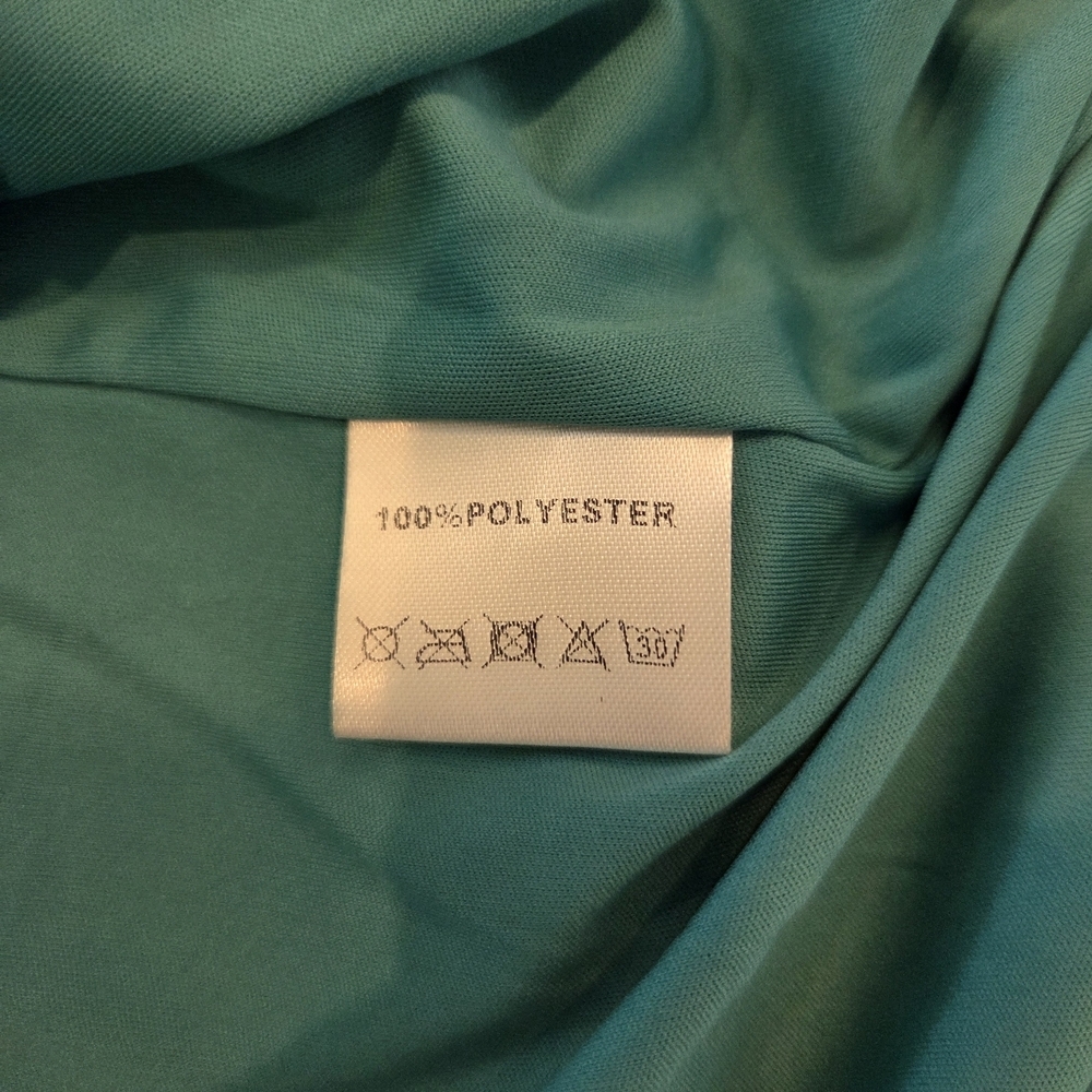 Pinup Fashion Teal Polka Dot Sleeveless Midi Dress Size 22 Ruffle - Picture 15 of 15
